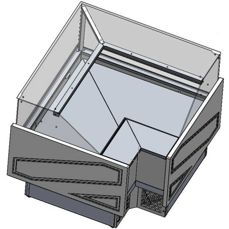 Tecnodom By Fhe Series Mr Corner Deli Display W/ Storage & Castors TDMR - E - Commercial Kitchen Appliances