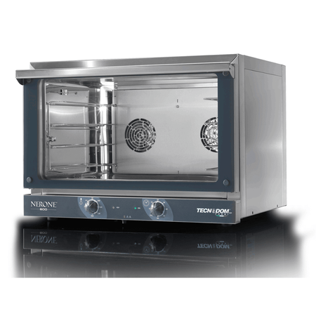Tecnodom TDE-4B benchtop convection oven — front view with Overture door closed