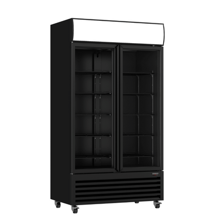 Thermaster 1000L Colourbond Upright Beverage Fridge 2 Doors Black LG-1000BP - LG-1000BP