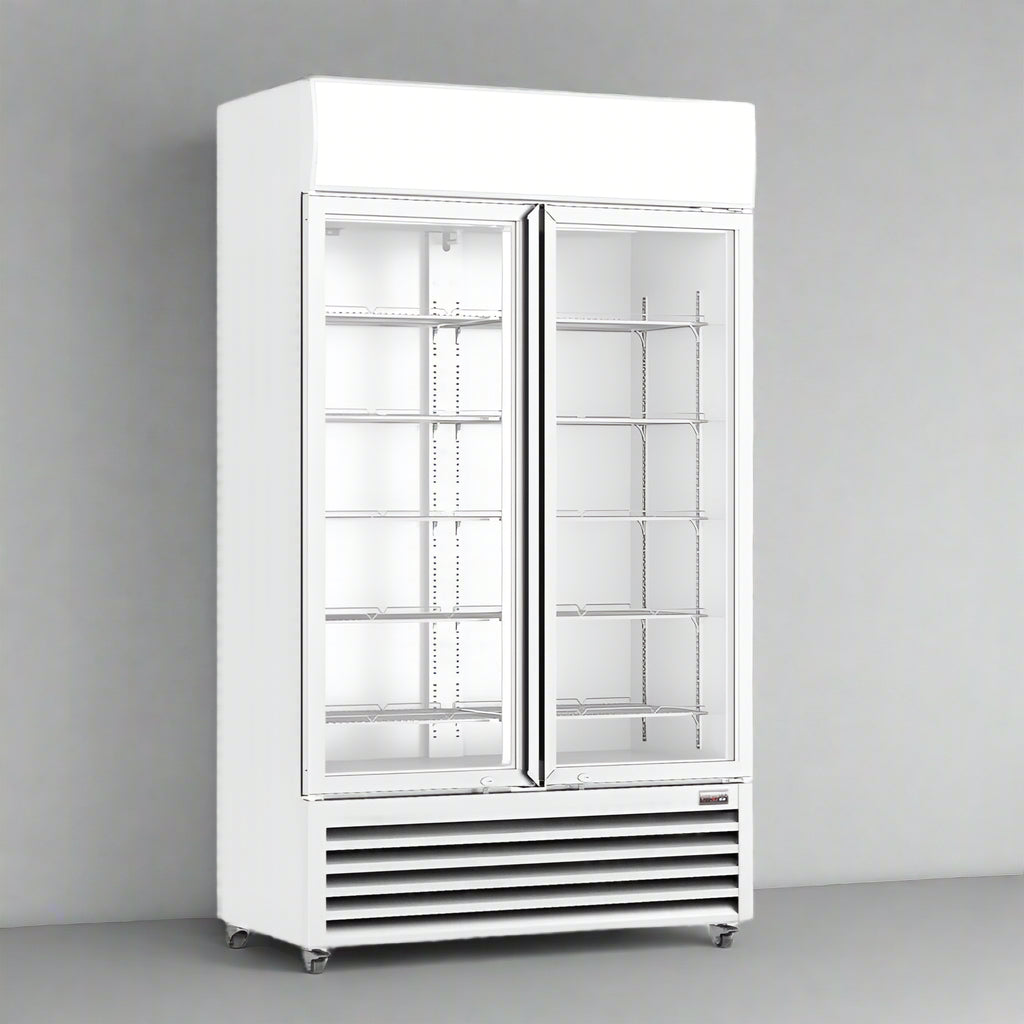 Thermaster 1000L Colourbond Upright Beverage Fridge 2 Doors White LG-1000P - LG-1000P