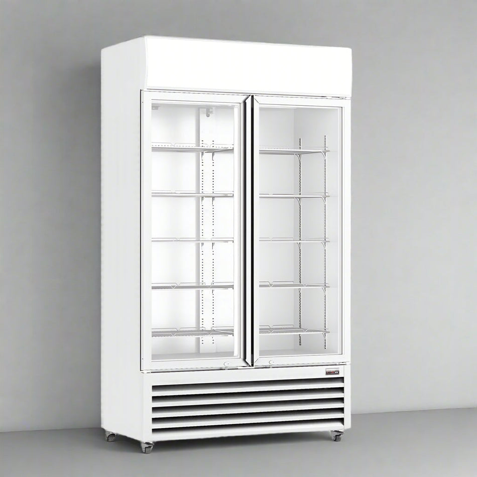 Thermaster 1000L Colourbond Upright Beverage Fridge 2 Doors White LG-1000P - LG-1000P