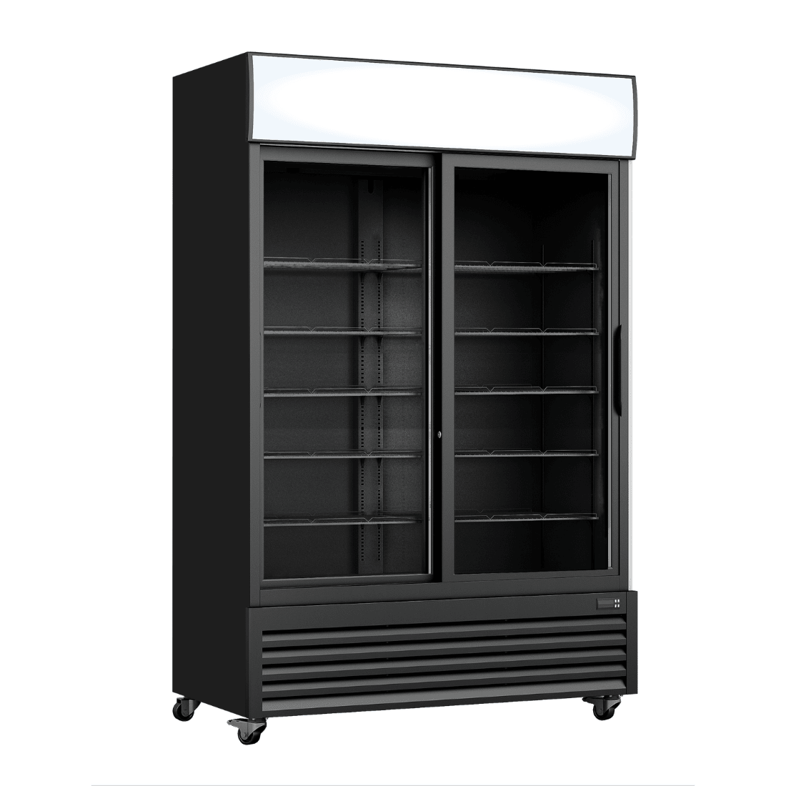Thermaster 1000L Two Sliding Glass Door Colourbond Upright Drink Fridge Black LG - 1000SDBP - Commercial Kitchen Appliances