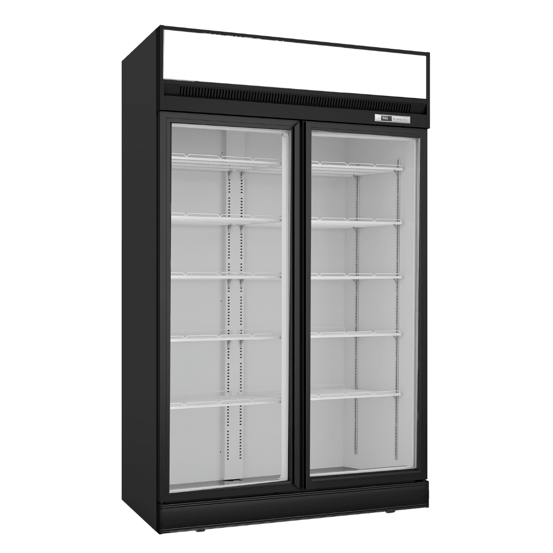 Thermaster 1006L Black Upright Double Glass Door Freezer LG - 1006DF - Commercial Kitchen Appliances