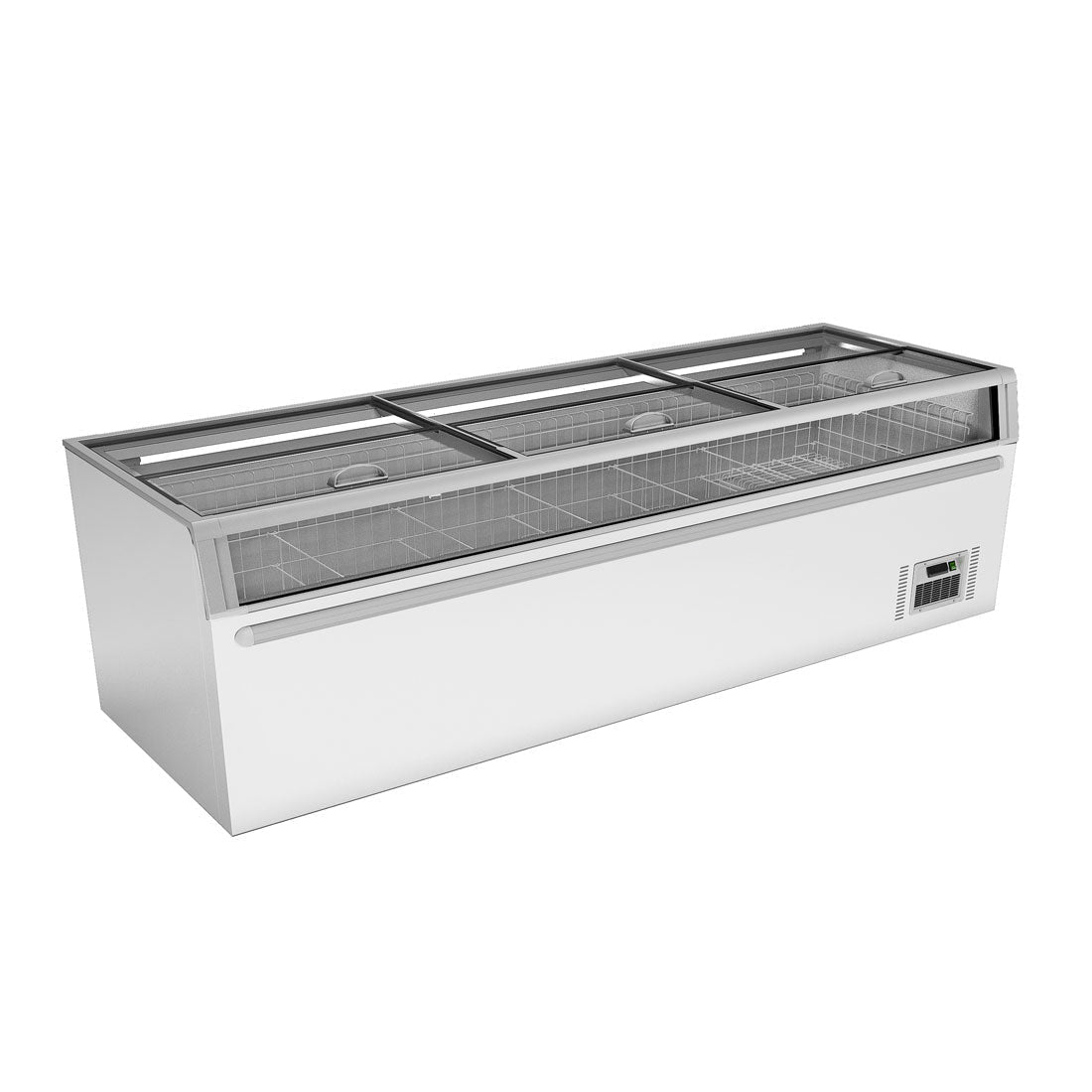 Thermaster 1105L Supermarket Island Freezer With Glass Sliding Lids ZCD - L250G - Commercial Kitchen Appliances