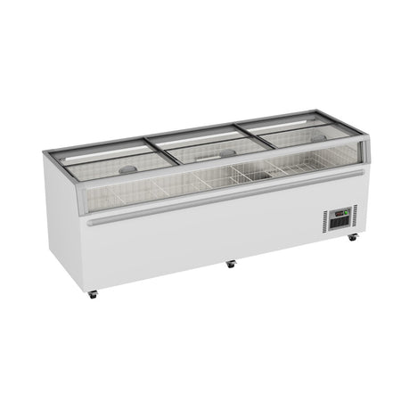 Thermaster 1105L Supermarket Island Freezer With Glass Sliding Lids ZCD-L250G - Commercial Kitchen Appliances