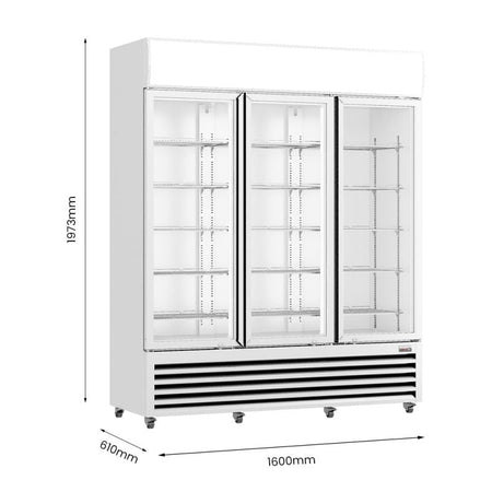 Thermaster 1200L Three Glass Door Colourbond Upright Drink Fridge LG - 1203P - Commercial Kitchen Appliances