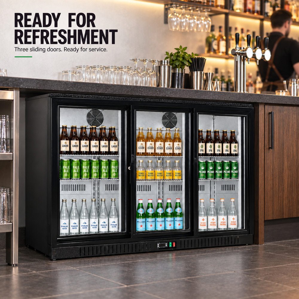 Thermaster 220L Under Bench Three Sliding Door Bar Cooler LG-330SC - Commercial Kitchen Appliances