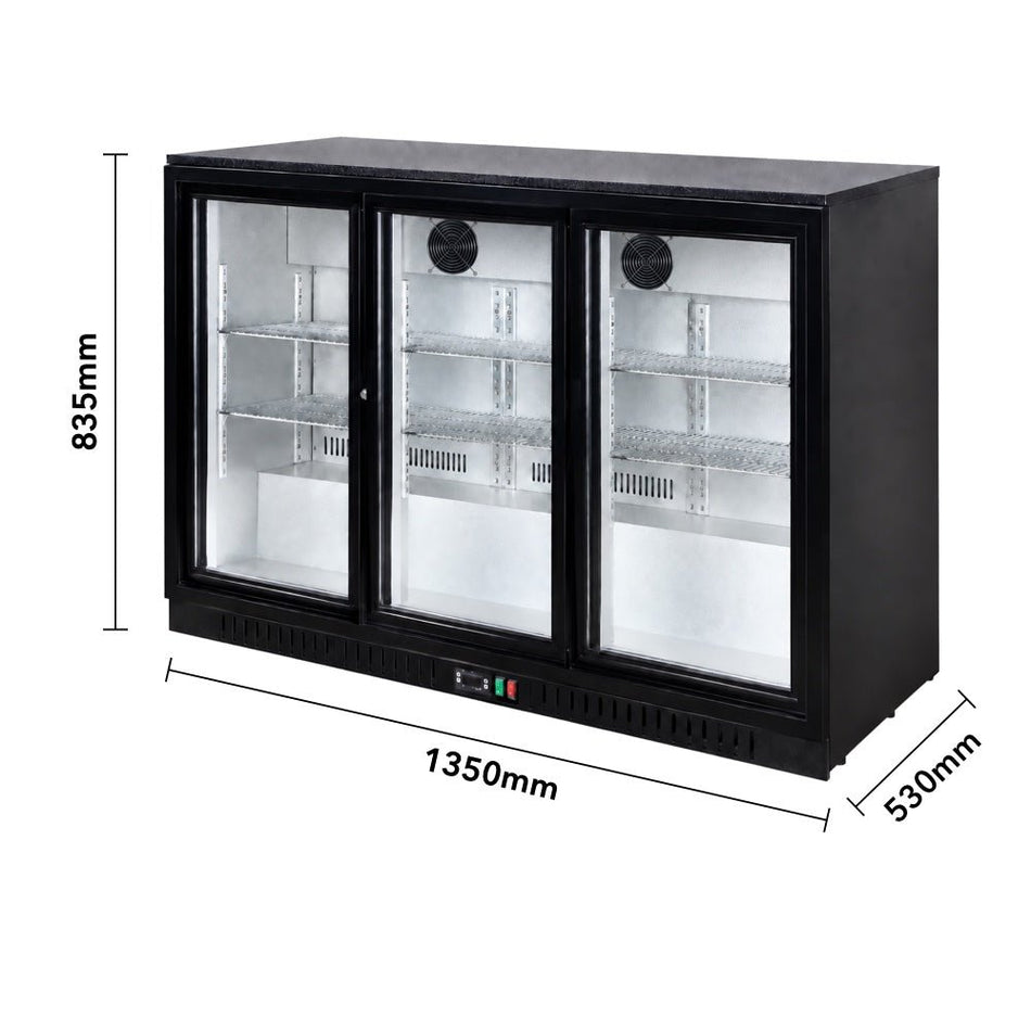 Thermaster 220L Under Bench Three Sliding Door Bar Cooler LG-330SC - Commercial Kitchen Appliances