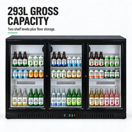 Thermaster 220L Under Bench Three Sliding Door Bar Cooler LG-330SC - Commercial Kitchen Appliances