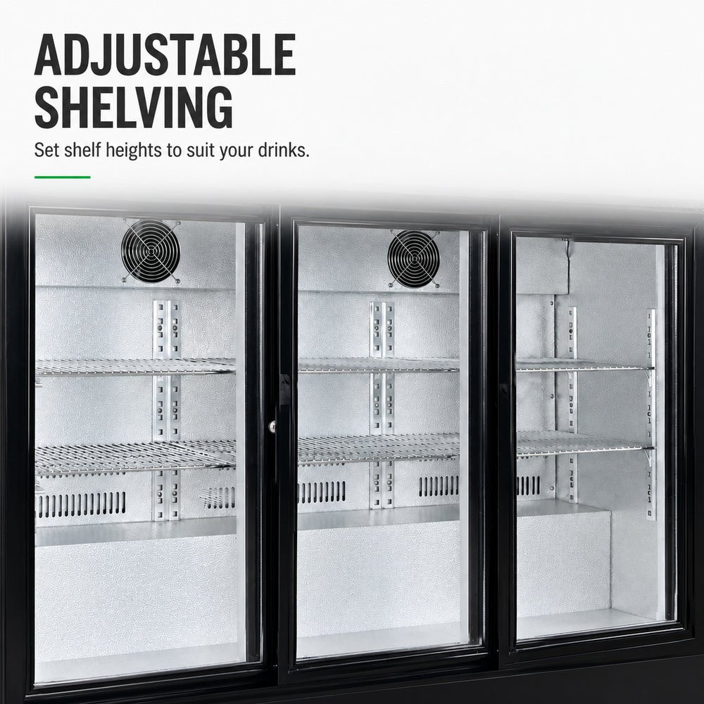 Thermaster 220L Under Bench Three Sliding Door Bar Cooler LG-330SC - Commercial Kitchen Appliances