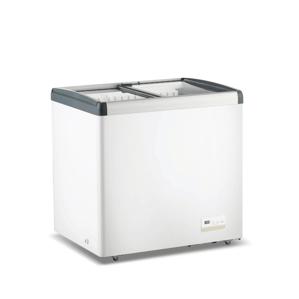 Thermaster 256L Chest Freezer With Flat Glass Sliding Lids WD256G - Commercial Kitchen Appliances