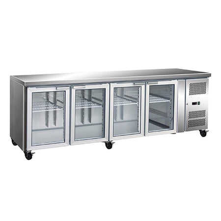 Thermaster 4 Glass Door Gastronorm Bench Fridge GN4100TNG - Commercial Kitchen Appliances