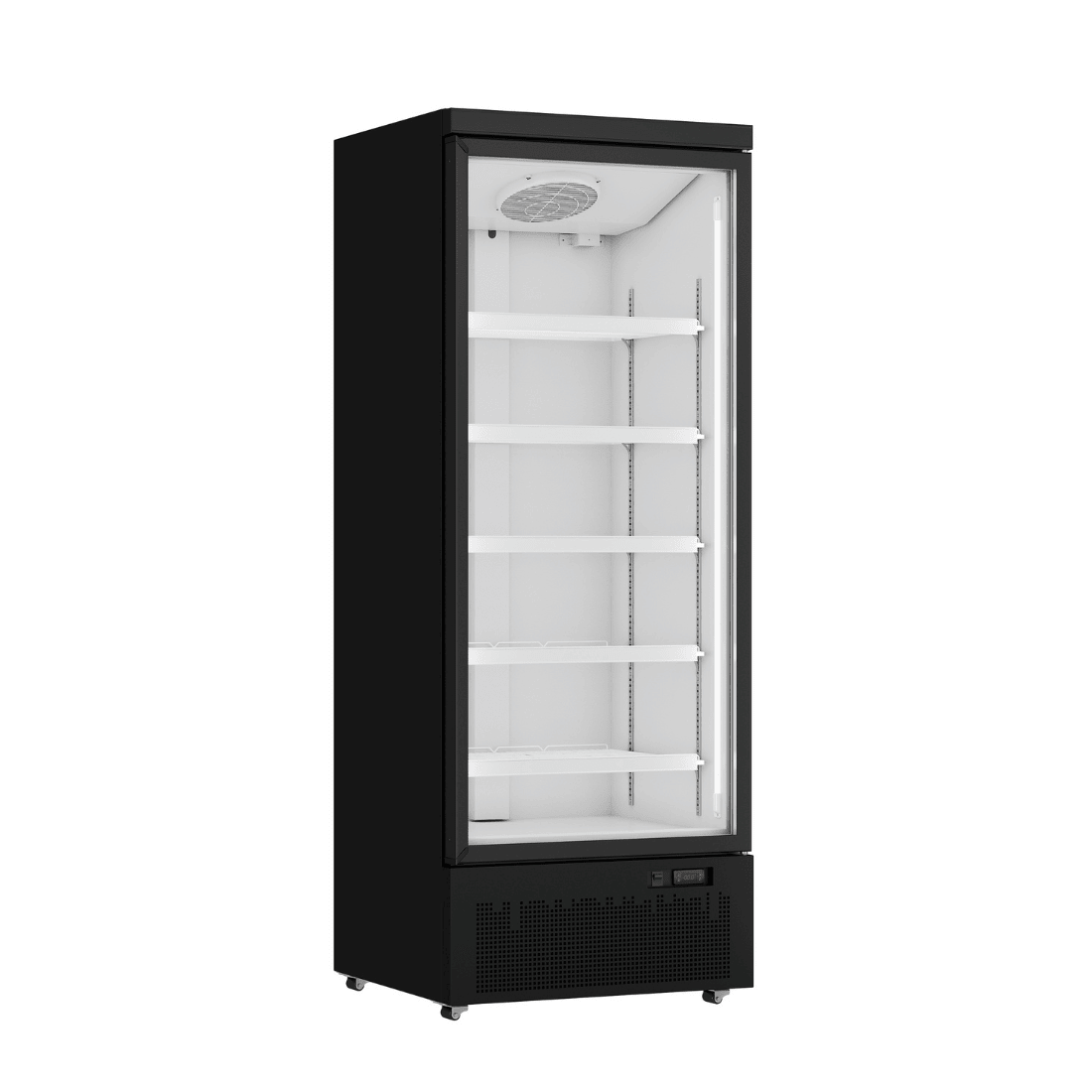 Thermaster 459L Single Glass Door Supermarket Fridge Black LG - 600BGBM - Commercial Kitchen Appliances