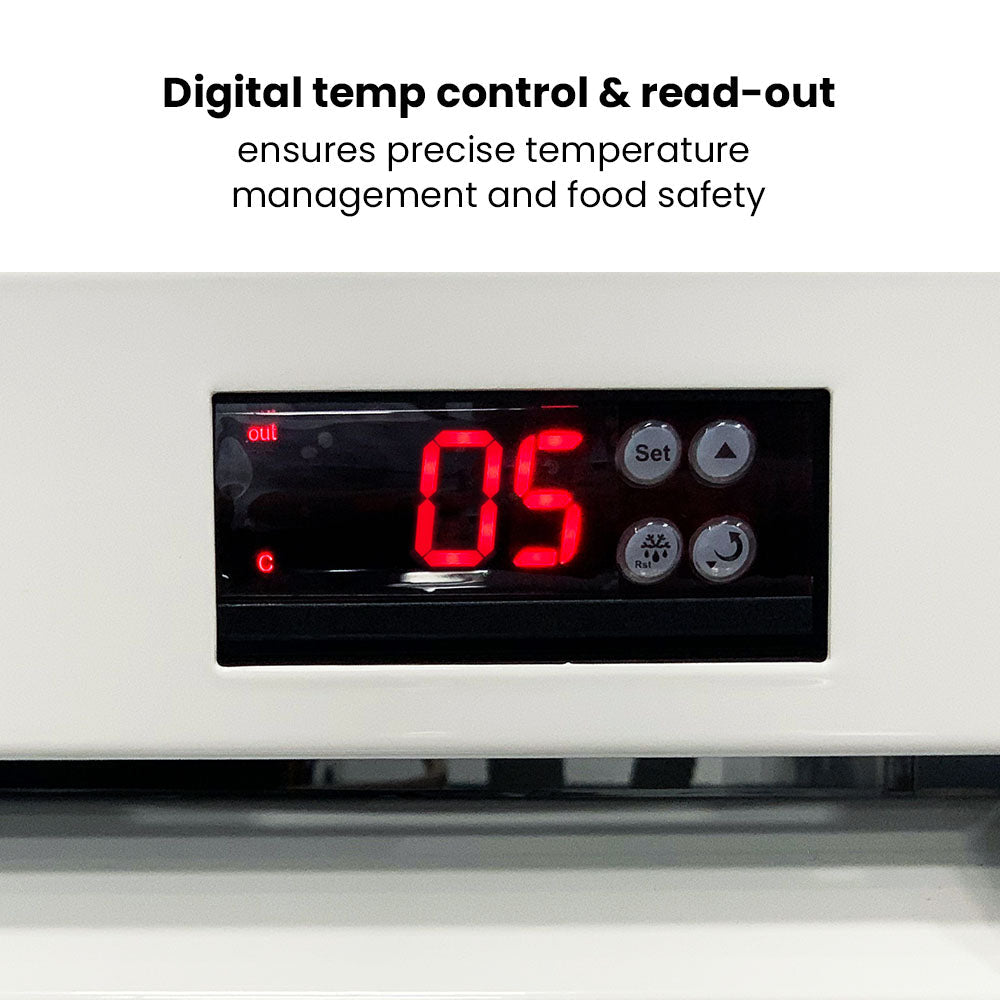 Thermaster 540L Single Glass Door Colourbond Upright Drink Fridge White LG - 540P - Commercial Kitchen Appliances