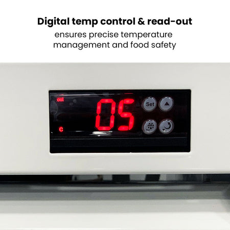 Thermaster 540L Single Glass Door Colourbond Upright Drink Fridge White LG - 540P - Commercial Kitchen Appliances