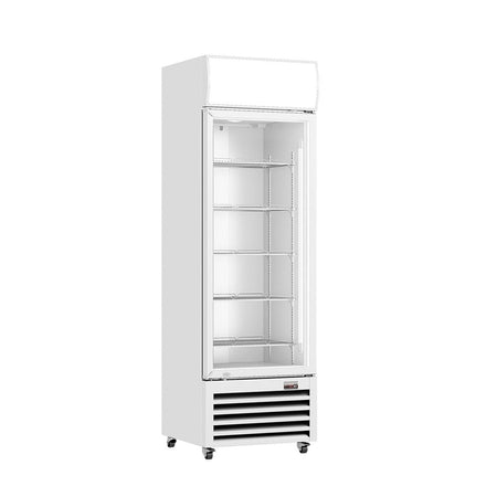Thermaster 540L Single Glass Door Colourbond Upright Drink Fridge White LG-540P - LG-540P