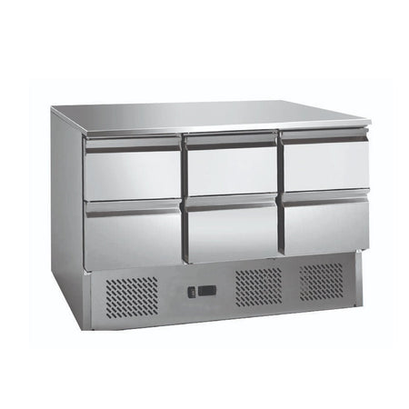 Thermaster 6 Drawers S/S Compact Workbench Fridge GNS1300 - 6D - Commercial Kitchen Appliances
