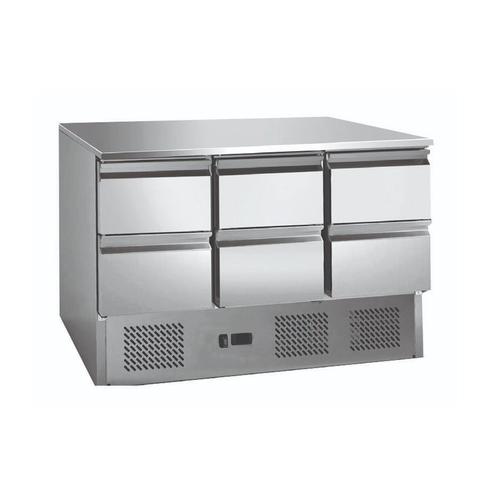 Thermaster 6 Drawers S/S Compact Workbench Fridge GNS1300 - 6D - Commercial Kitchen Appliances