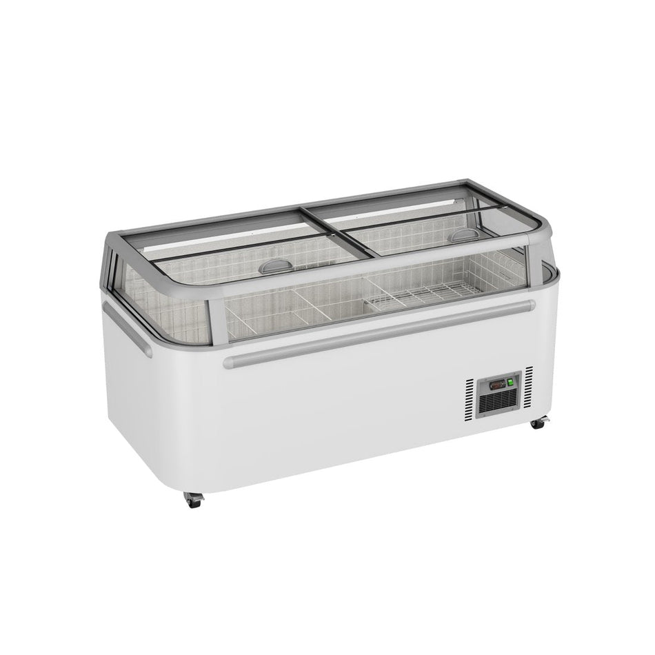 Thermaster 745L Supermarket Island Freezer With Glass Sliding Lids ZCD-E185G - Commercial Kitchen Appliances