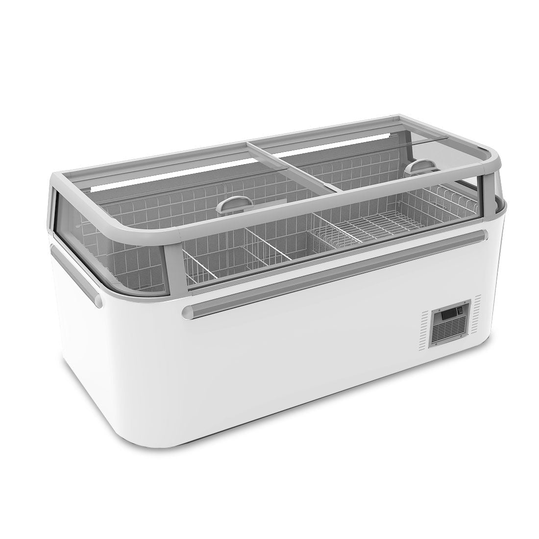 Thermaster 745L Supermarket Island Freezer With Glass Sliding Lids ZCD-E185G - ZCD-E185G