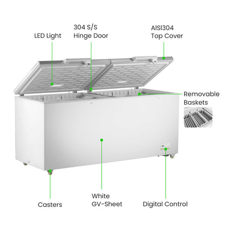 Thermaster 750L Chest Freezer With Stainless Steel Lid BD750F - Commercial Kitchen Appliances