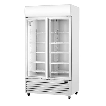 Thermaster 825L Colourbond Upright Beverage Fridge 2 Doors White LG-1000P - Commercial Kitchen Appliances