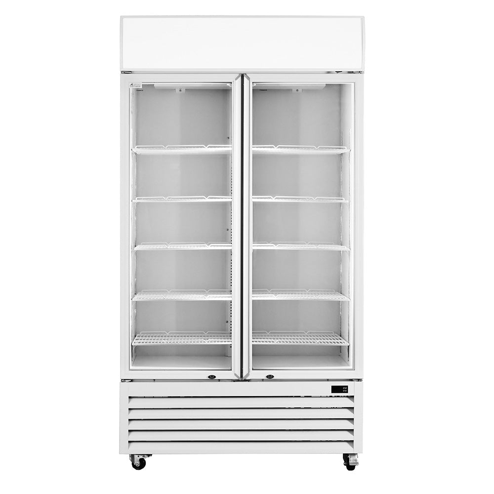 Thermaster 825L Colourbond Upright Beverage Fridge 2 Doors White LG-1000P - Commercial Kitchen Appliances