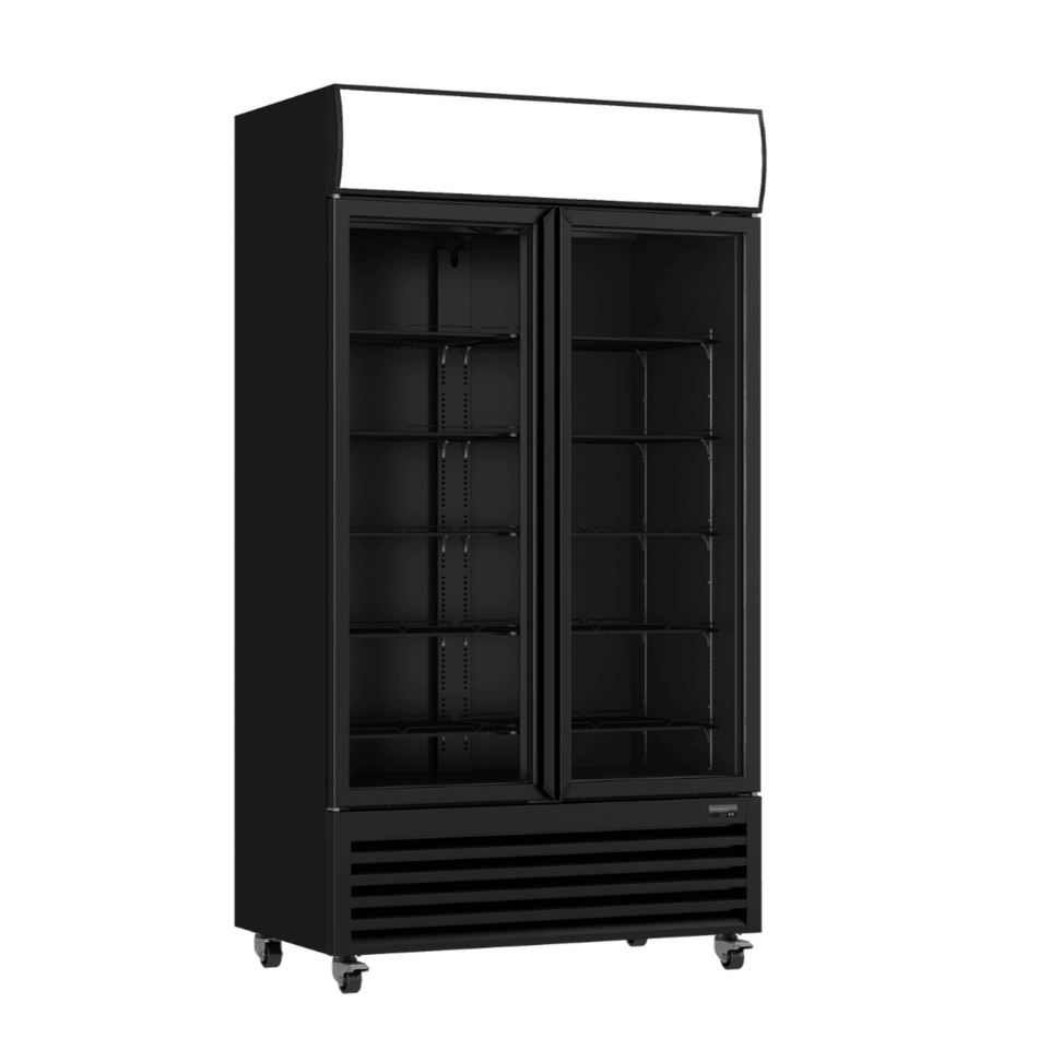 Thermaster 885L Colourbond Upright Beverage Fridge 2 Doors Black LG - 1000BP - Commercial Kitchen Appliances
