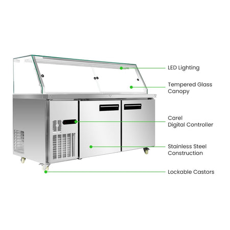 Thermaster PG180FA-XG cold bain marie – interior detail