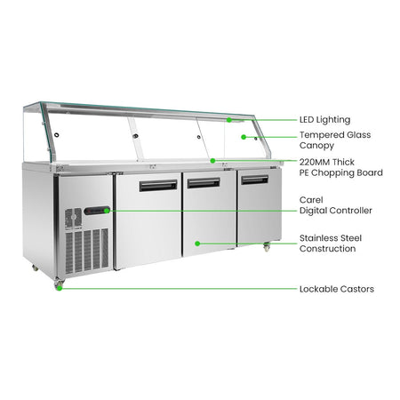 Thermaster Cold Salad & Noodle Bar 6x1/1 GN Pans PG210FA - XG - Commercial Kitchen Appliances