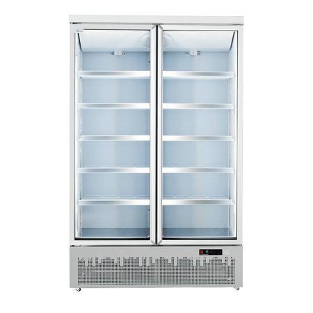 Thermaster LG-1000GBM double-door supermarket fridge — front view