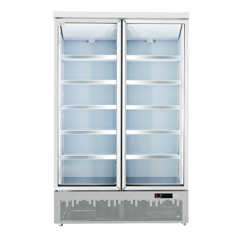 Thermaster LG-1000GBM double-door supermarket fridge — front view