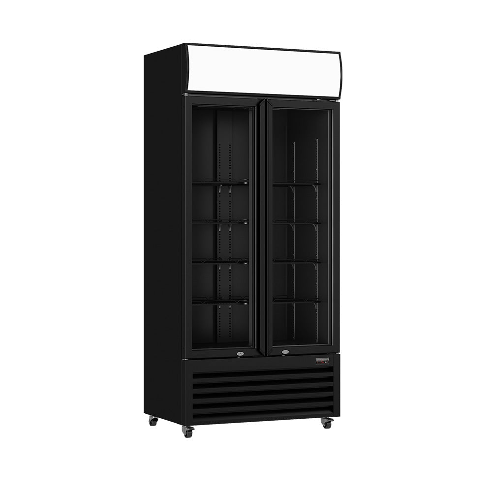 Thermaster Double Glass Door Colourbond Upright Drink Fridge LG - 580BP - Commercial Kitchen Appliances