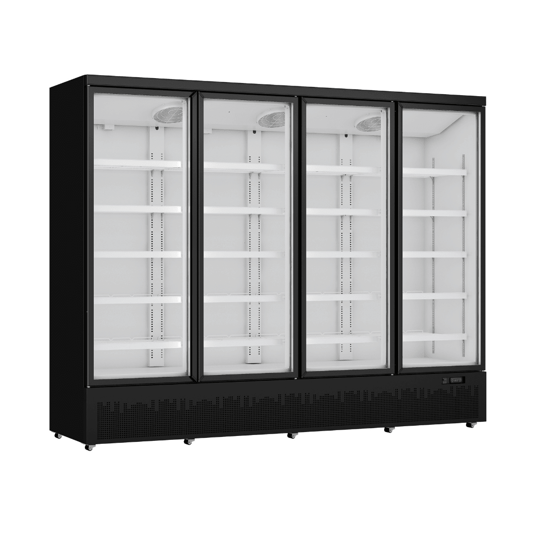 Thermaster Four Door Supermarket Fridge Black LG - 2200BGBM - Commercial Kitchen Appliances