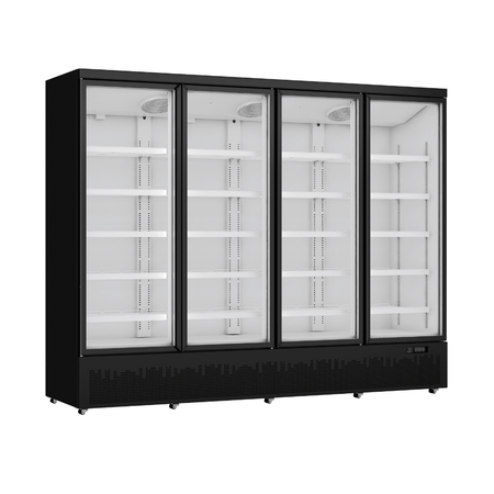 Thermaster Four Door Supermarket Fridge Black LG - 2200BGBM - Commercial Kitchen Appliances