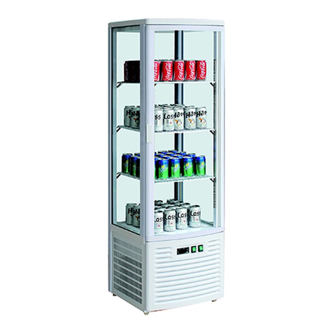 Thermaster Four - Sided Upright Beverage Display Fridge Ivory - White LSC235 - Commercial Kitchen Appliances