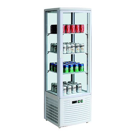 Thermaster Four - Sided Upright Beverage Display Fridge Ivory - White LSC235 - Commercial Kitchen Appliances