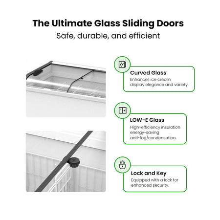 Thermaster Heavy Duty Supermarket Glass Sliding Lid Freezers 576L SD - 576K - Commercial Kitchen Appliances