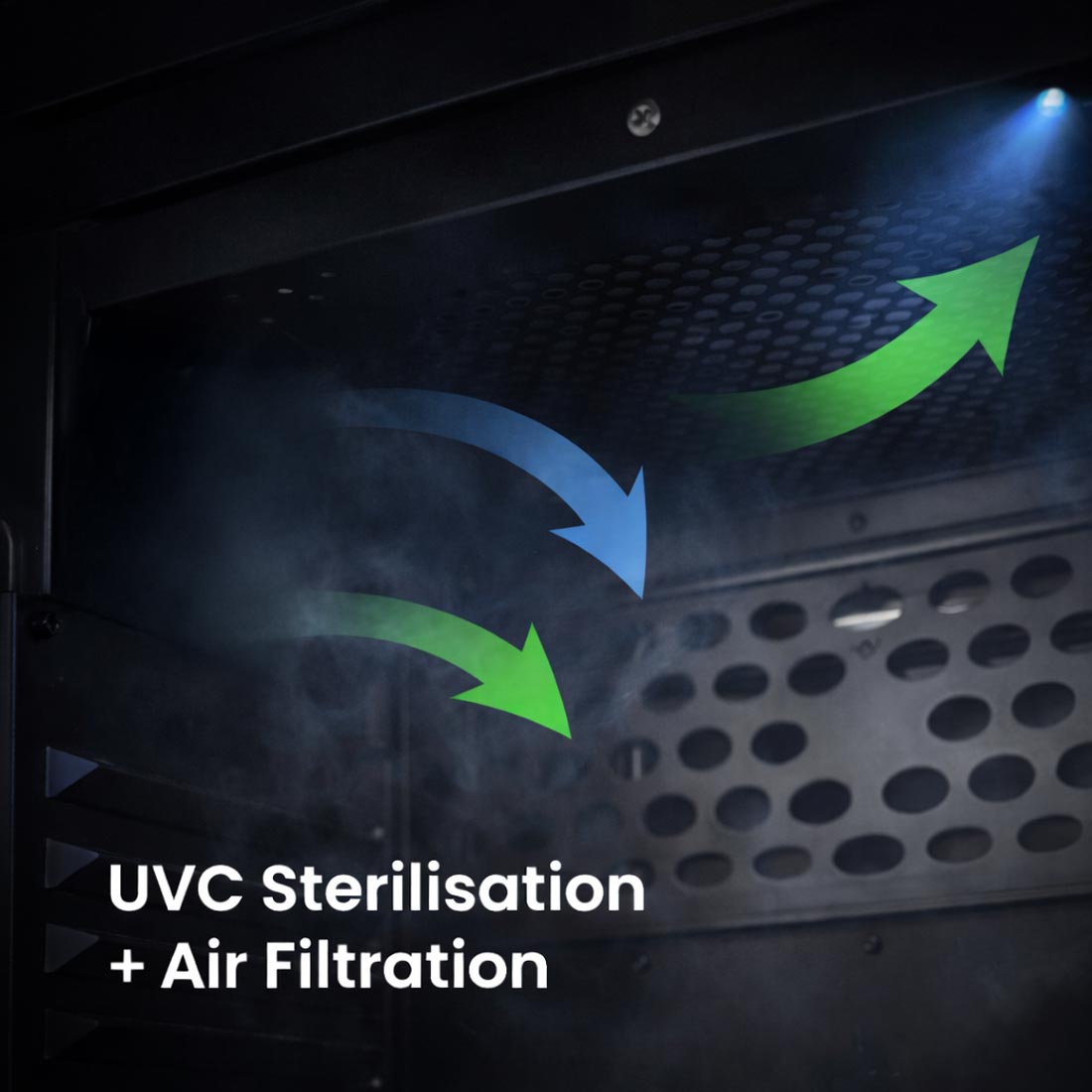 Thermaster MA400 cabinet — UVC sterilisation lamp detail
