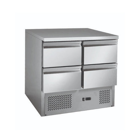 Thermaster Stainless Steel 4 Drawers Compact Workbench Fridge GNS900 - 4D - Commercial Kitchen Appliances