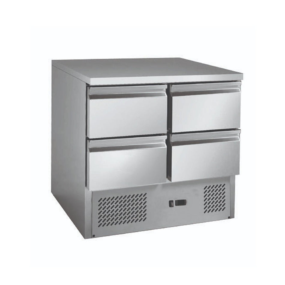 Thermaster Stainless Steel 4 Drawers Compact Workbench Fridge GNS900 - 4D - Commercial Kitchen Appliances