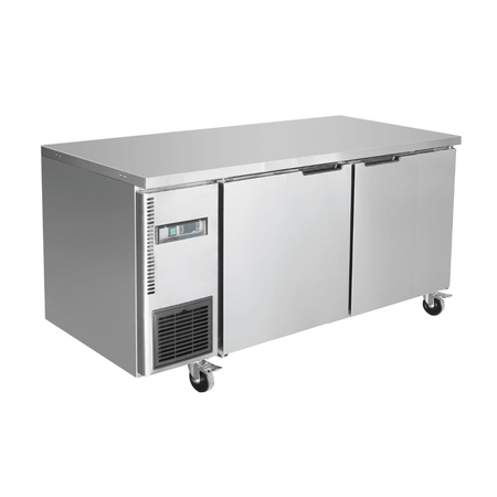 Thermaster Stainless Steel Double Door Workbench Fridge TS1500TN - Commercial Kitchen Appliances