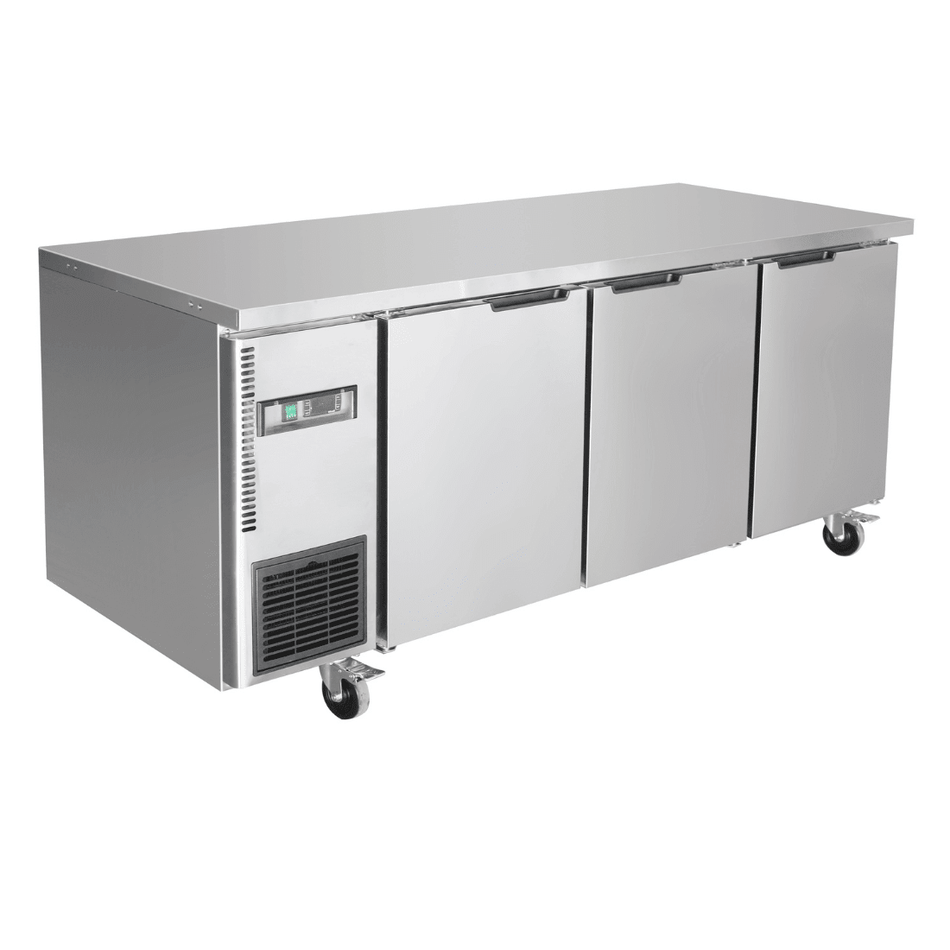 Thermaster Stainless Steel Triple Door Workbench Fridge TS1800TN - 3D - Commercial Kitchen Appliances