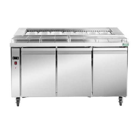 Thermaster Three Door Deluxe Pizza Prep Bench PWB150 - Commercial Kitchen Appliances