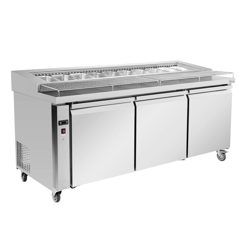 Thermaster Three Door Deluxe Pizza Prep Bench PWB180 - Commercial Kitchen Appliances