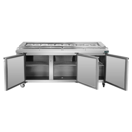 Thermaster Three Door Deluxe Pizza Prep Bench PWB180 - Commercial Kitchen Appliances