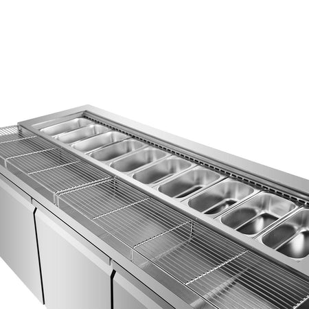 Thermaster Three Door Deluxe Pizza Prep Bench PWB200 - Commercial Kitchen Appliances