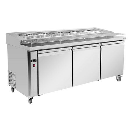 Thermaster Three Door Deluxe Pizza Prep Bench PWB200 - Commercial Kitchen Appliances