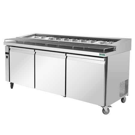 Thermaster Three Door Deluxe Pizza Prep Bench PWB200 - Commercial Kitchen Appliances