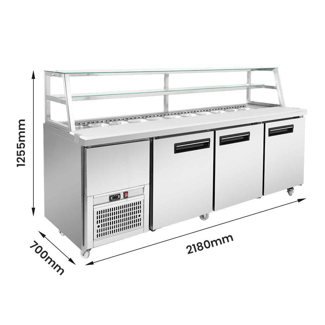 Thermaster Three Door Deluxe Sandwich Bar SCB/21 - Commercial Kitchen Appliances